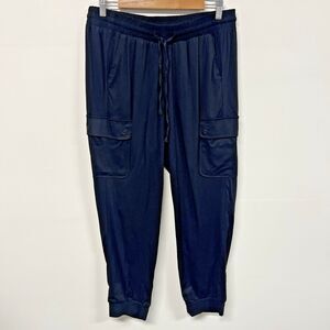 Torrid Black Cargo Jogger Pants Size 12 Stretch Pull-On Utility Pockets Lounge